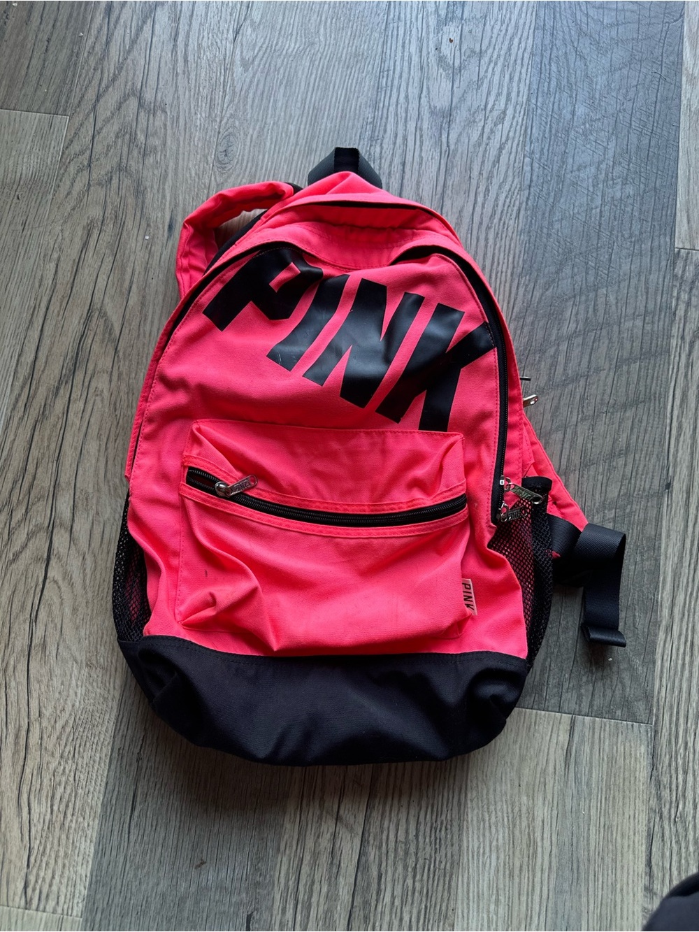 PINK Victoria's Secret Hot Pink and Black Backpack